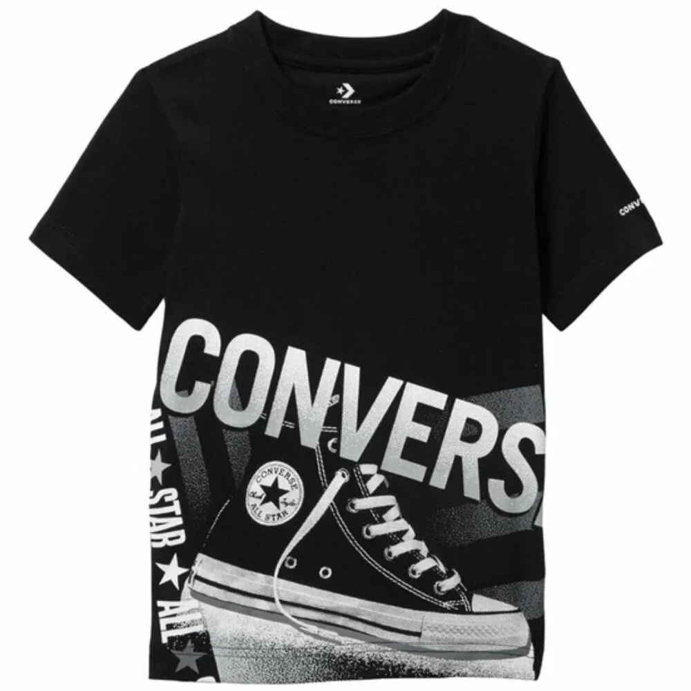 Converse RARE! NEW 1908 Worldwide T-Shirt Tee Boys size 6 (M) BLACK NWT